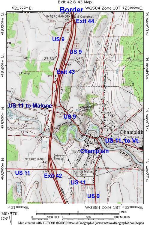 Exit 42- 44 Topographic Map