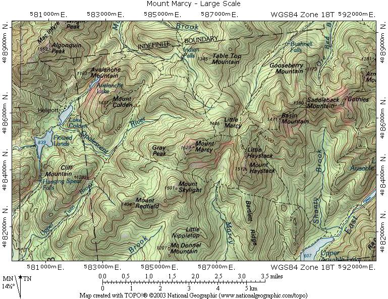 Large Scale Mount Marcy Topographic Map