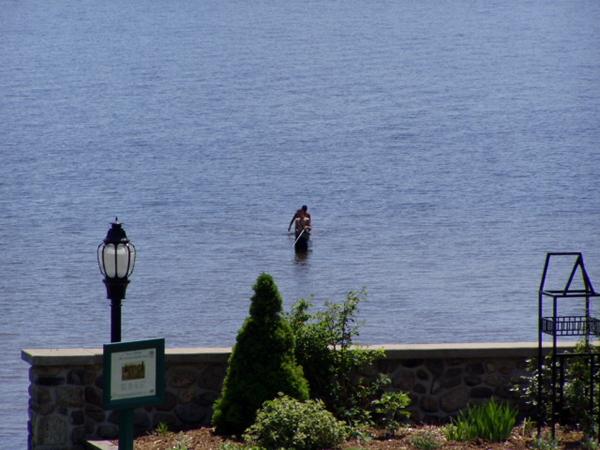 Fishing in Schroon Lake from park across from Stewarts