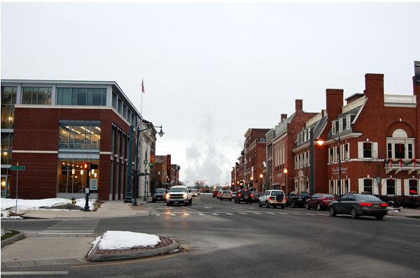 Glens Falls Downtown, looking south towards South Glens Falls & Coopers Cave