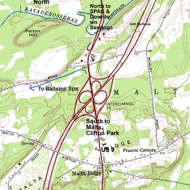 Map of Exit 13