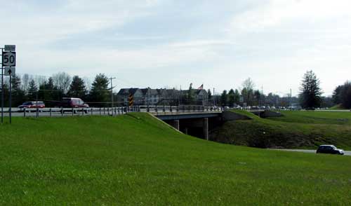 Exit 15 - Saratoga: Downtown, Malls NY 50, Skidmore College, Corinth. Facing towards Skidmore College and Corinth