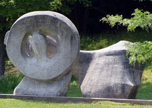 Schroon Lake SB Rest Area, roadside sculpture