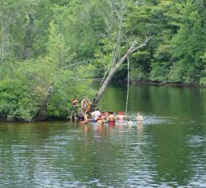 swimming on the Schroon River