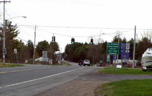 Wilton at US 9, Corinth is to the right over mount MacGregor